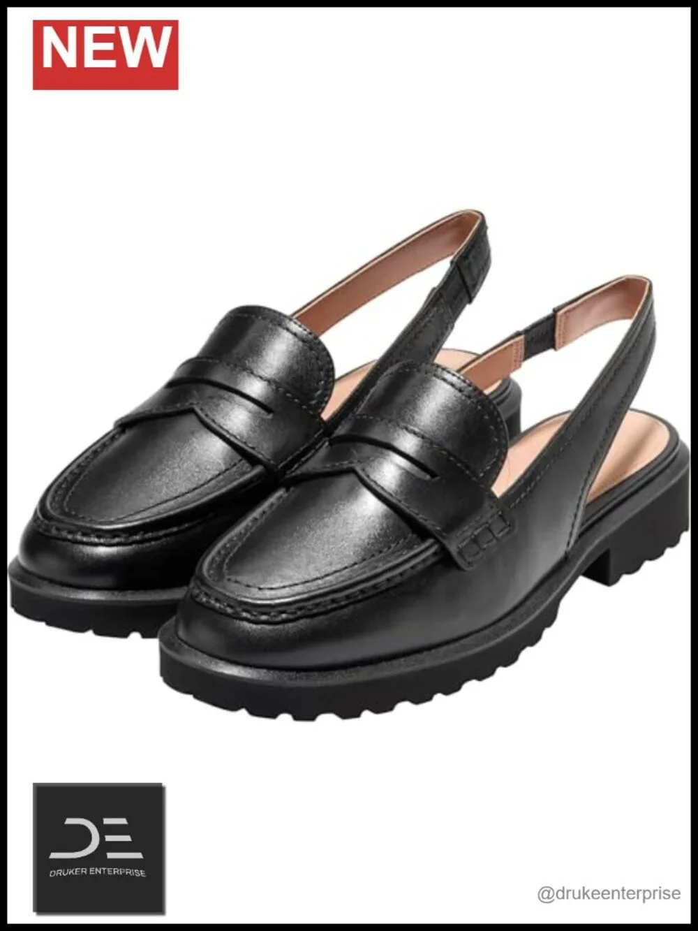 Leather Penny Sling Loafers Business Casual Comfort